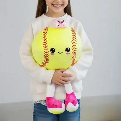 Personalized Softball/Volleyball Plush Toy with Name, Cute Sports Plush Doll, Sofa Bedroom Decor, Birthday/Christmas Gift for Kids/Sports Lover/Player