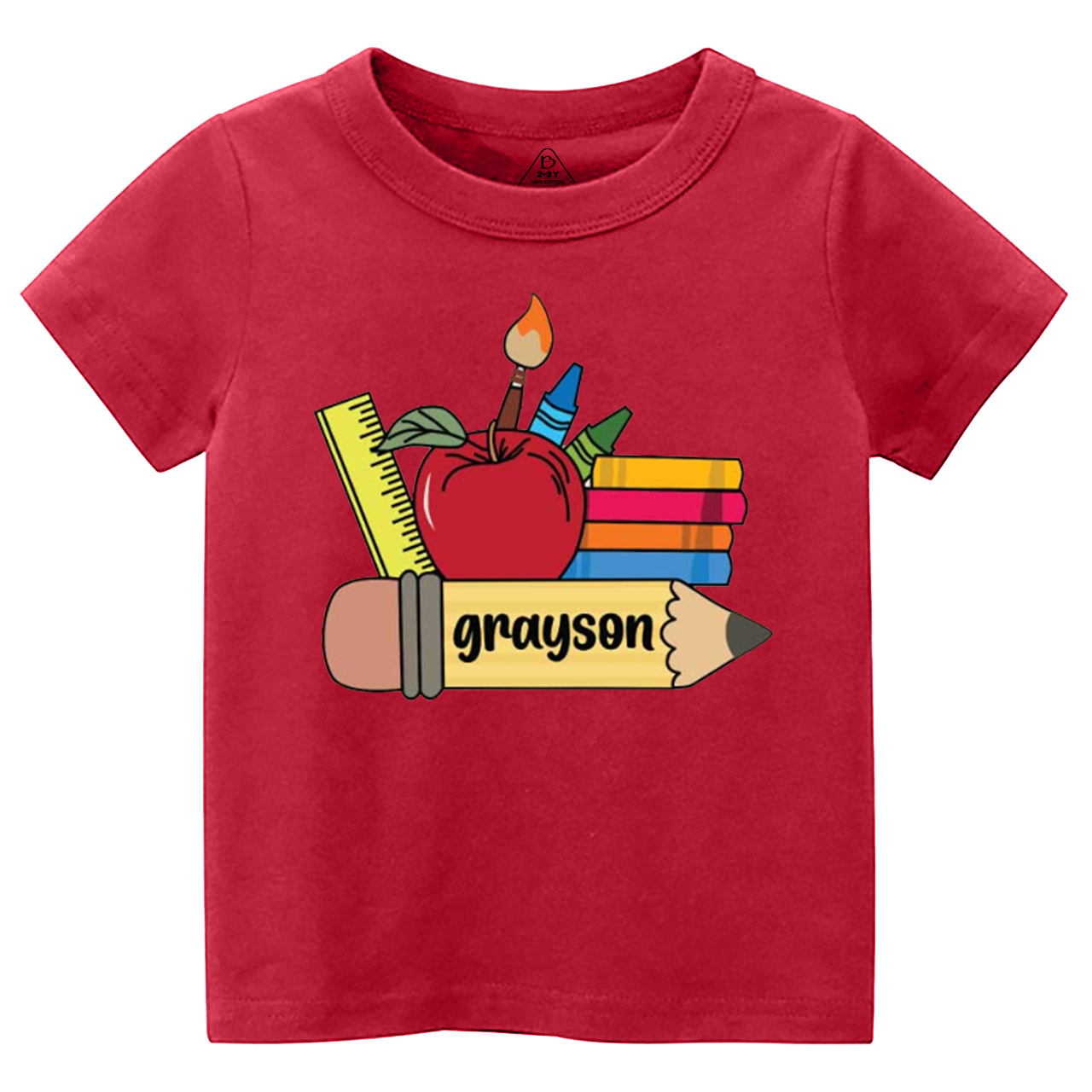 Personalized Name School Supplies Toddler&Kid's Tees Osebee