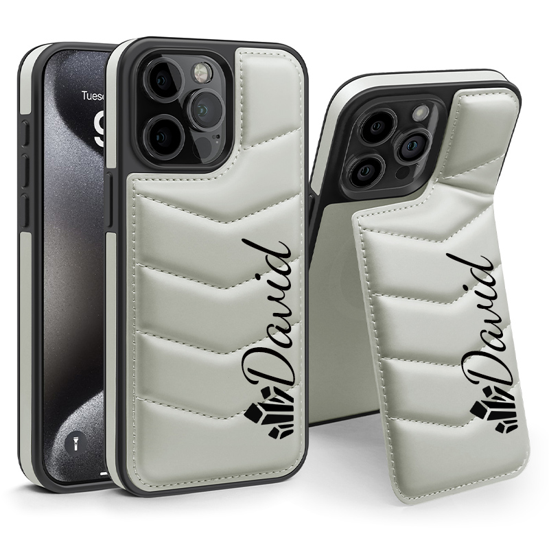 Luxurious Lycra Down Leather Magnetic Invisible Stand iPhone Case