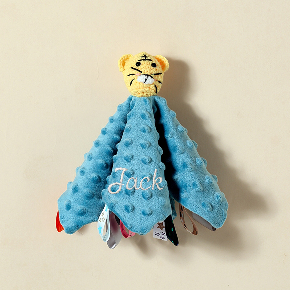 Personalized Embroidered Baby Lovely Animal Security Blankets