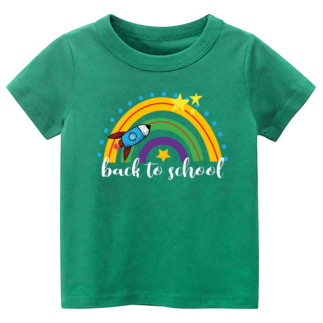 Rocket Rainbow Back To School Kids T-Shirt