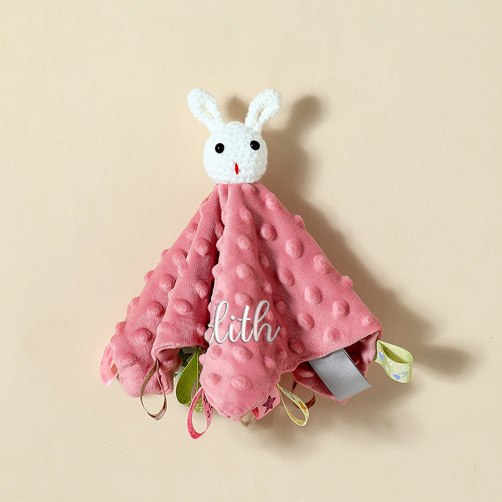 Personalized Embroidered Baby Lovely Animal Security Blankets