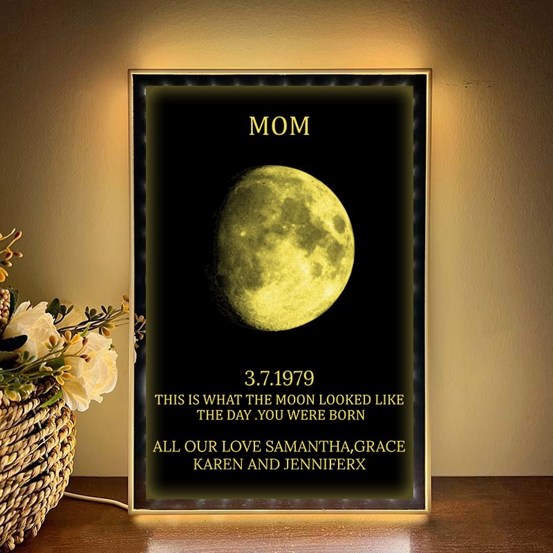 Custom Mom Moon Phase Led Art Mirror 