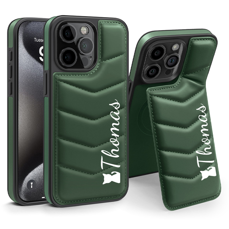 Luxurious Lycra Down Leather Magnetic Invisible Stand iPhone Case