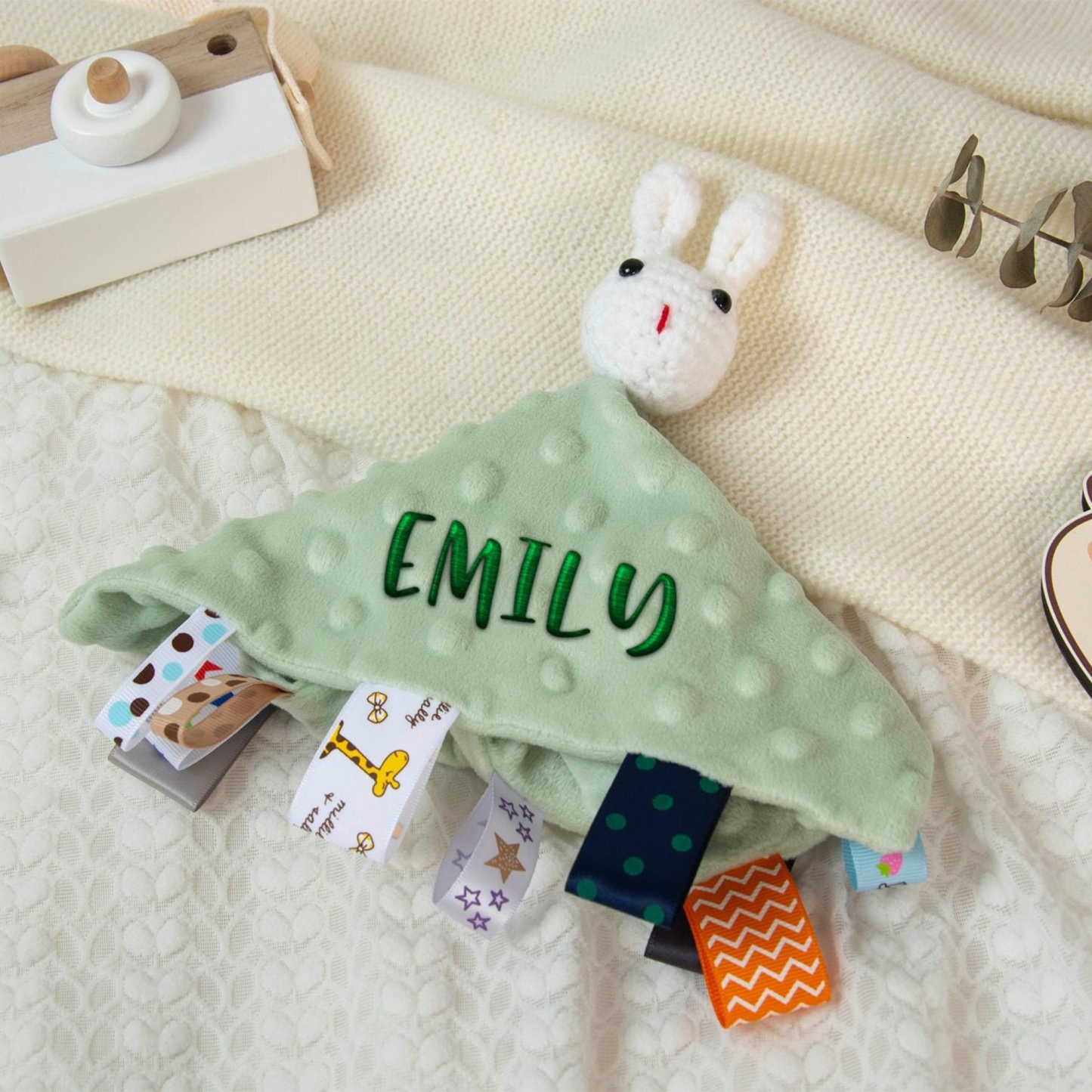 Personalized Embroidered Baby Lovely Animal Security Blankets
