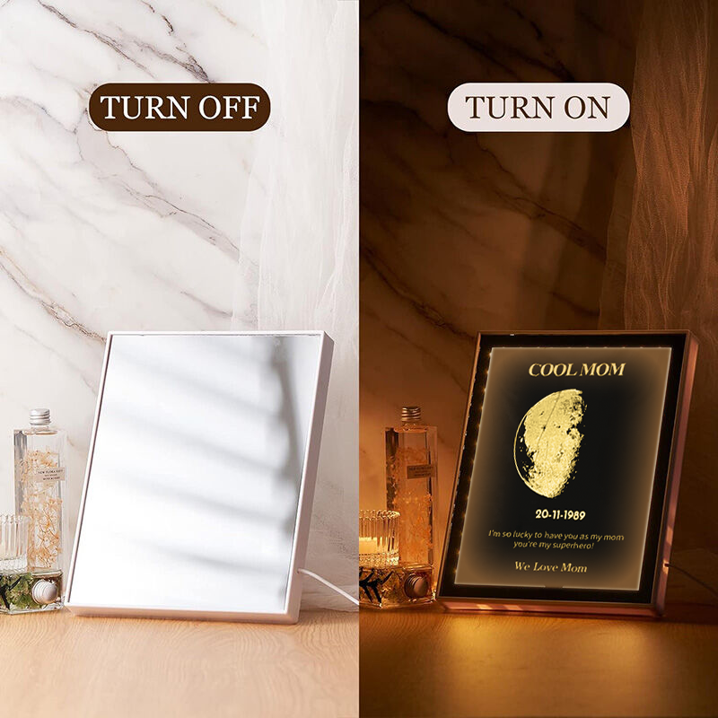 Custom Mom Moon Phase Led Art Mirror 