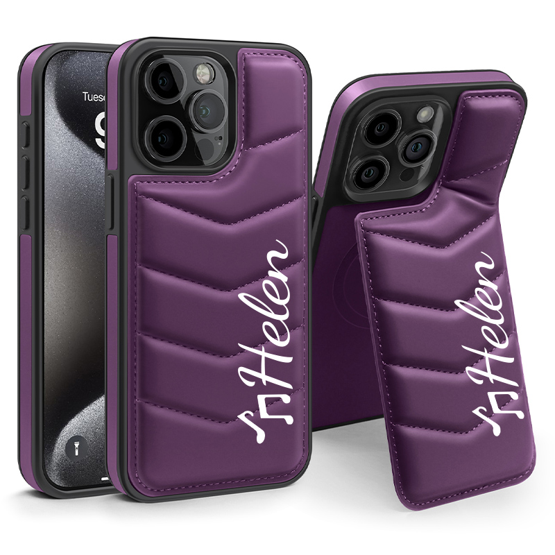 Luxurious Lycra Down Leather Magnetic Invisible Stand iPhone Case