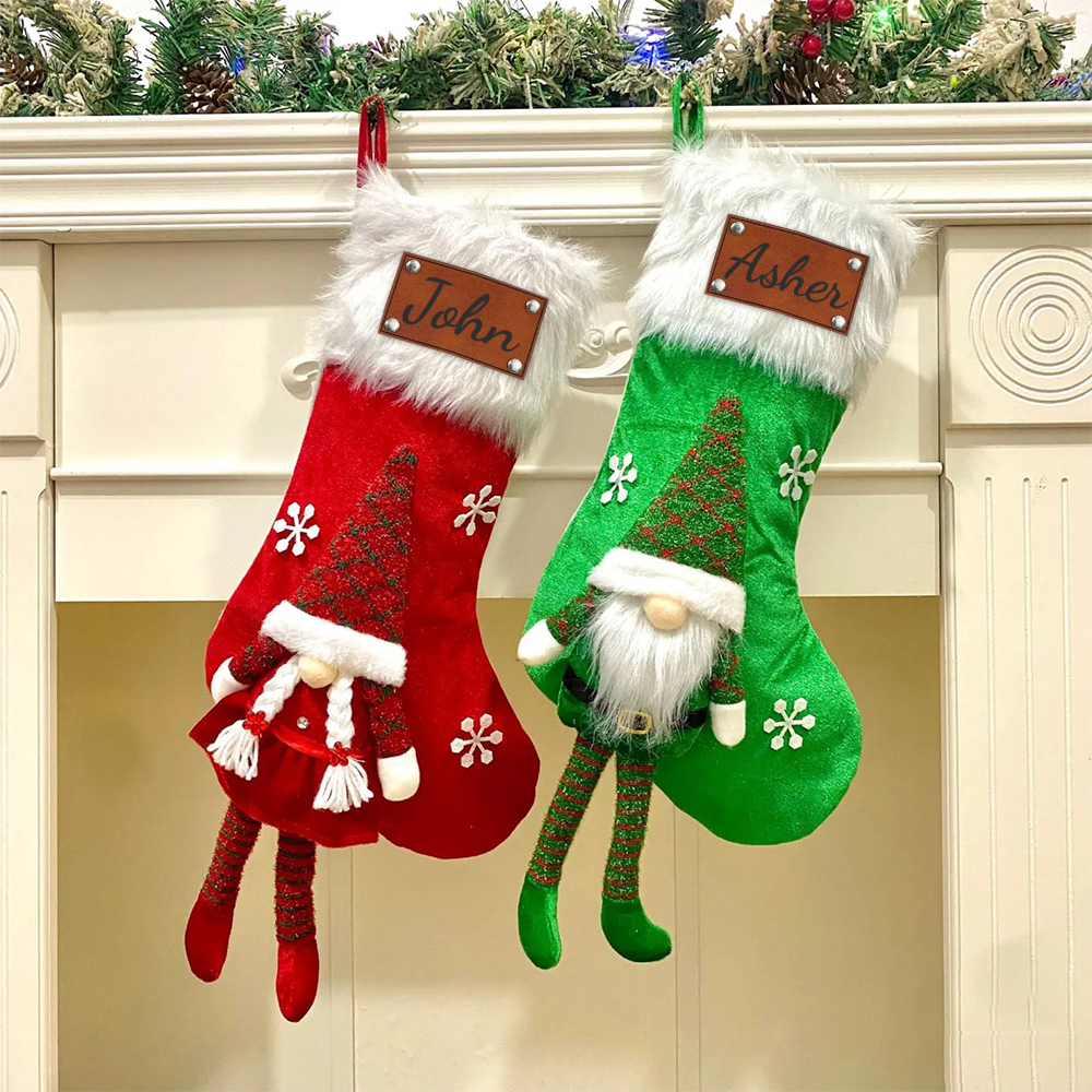 Personalized Christmas Socks ornament- stocking tag