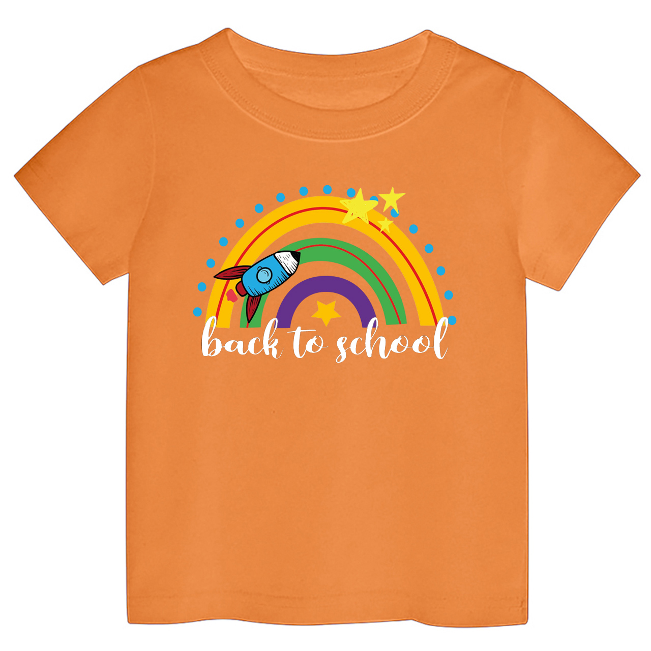 Rocket Rainbow Back To School Kids T-Shirt