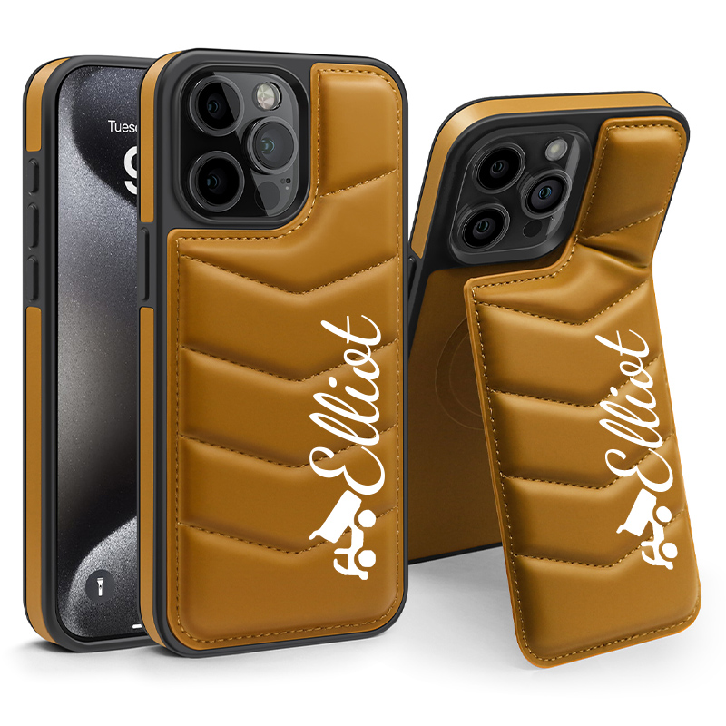 Luxurious Lycra Down Leather Magnetic Invisible Stand iPhone Case