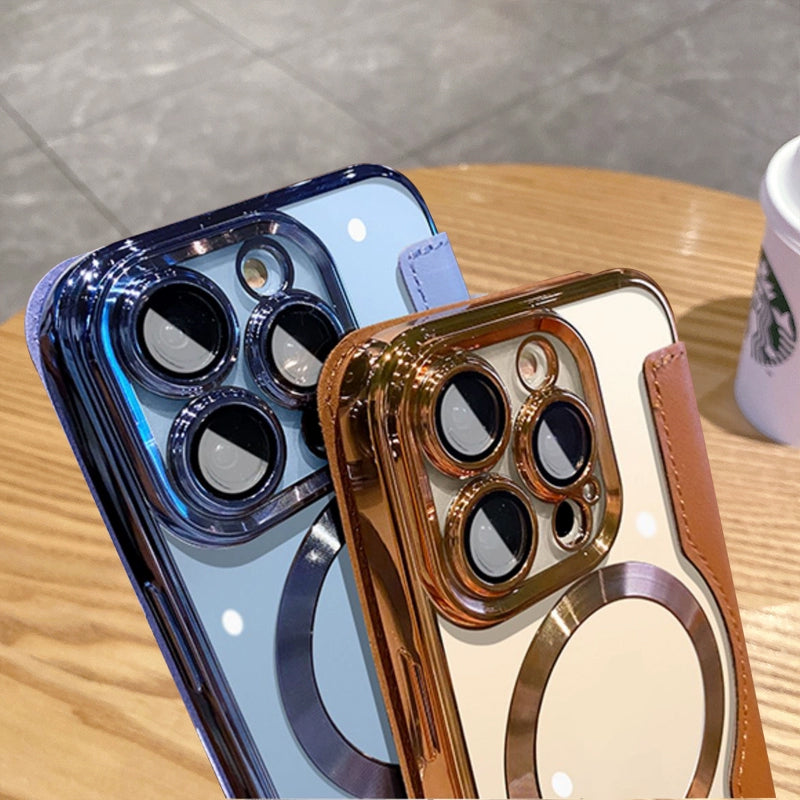 Personalized Leather textured flip phone case