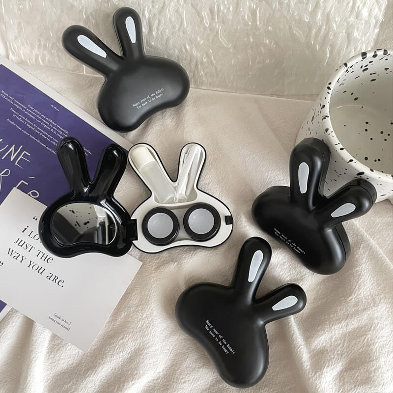 1-Pair Cute Bunny Contact Lens Case with Mirror