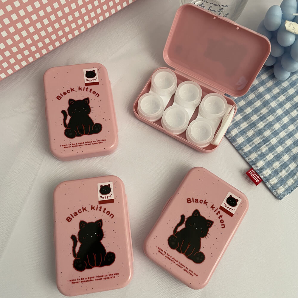 3-Pair Kawaii Cat Contact Lens Case