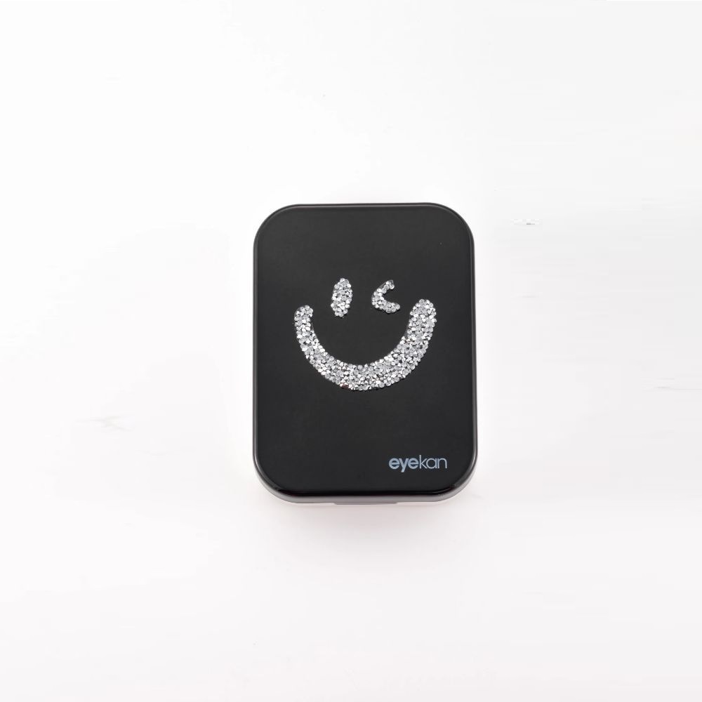 2 Pair Black Smile Face Contact Lens Case