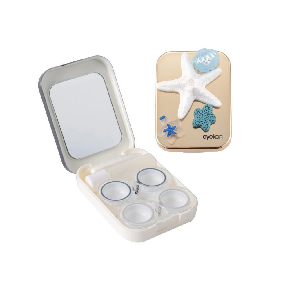 2 Pair Gold Shell Contact Lens Case