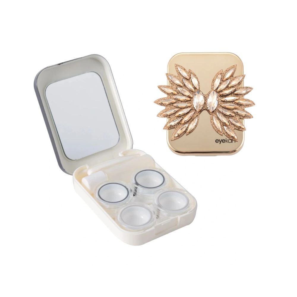 2 Pair Gold Wing Contact Lens Case