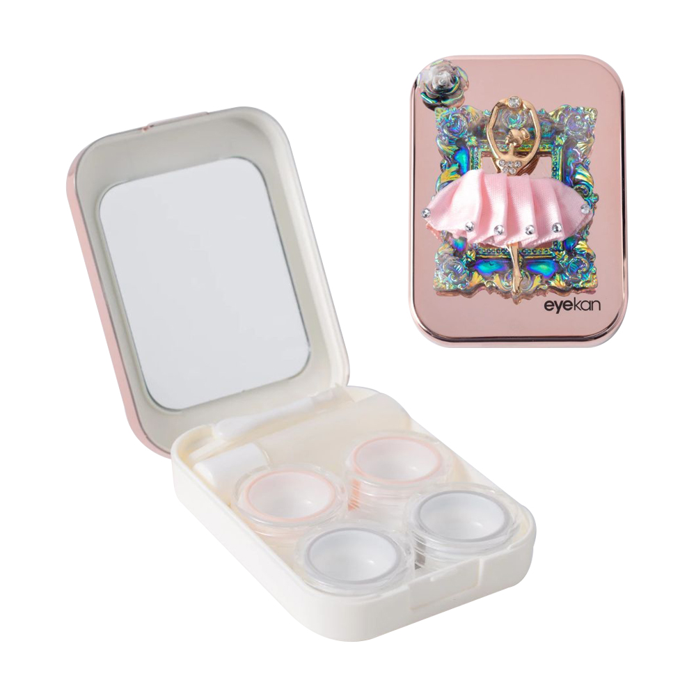 2 Pair Pink Skirt Contact Lens Case