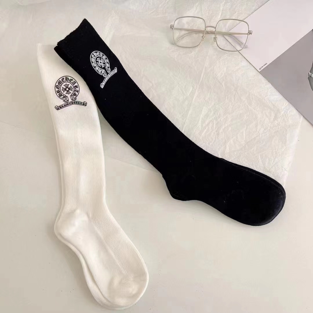 Printed mid-tube socks one size white