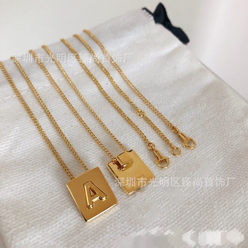 Celine Block letters necklace