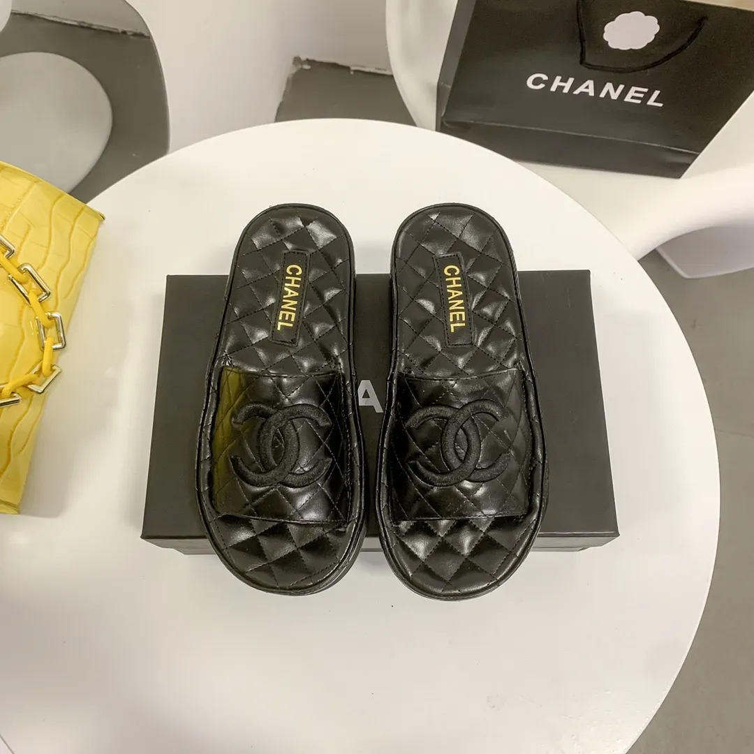 Chanel Platform Mesh Slippers