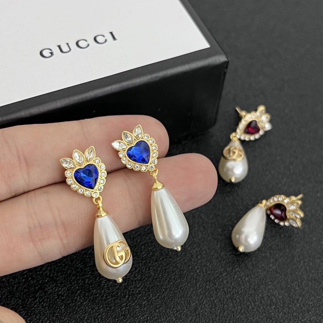 Gucci Pearl Love Earrings