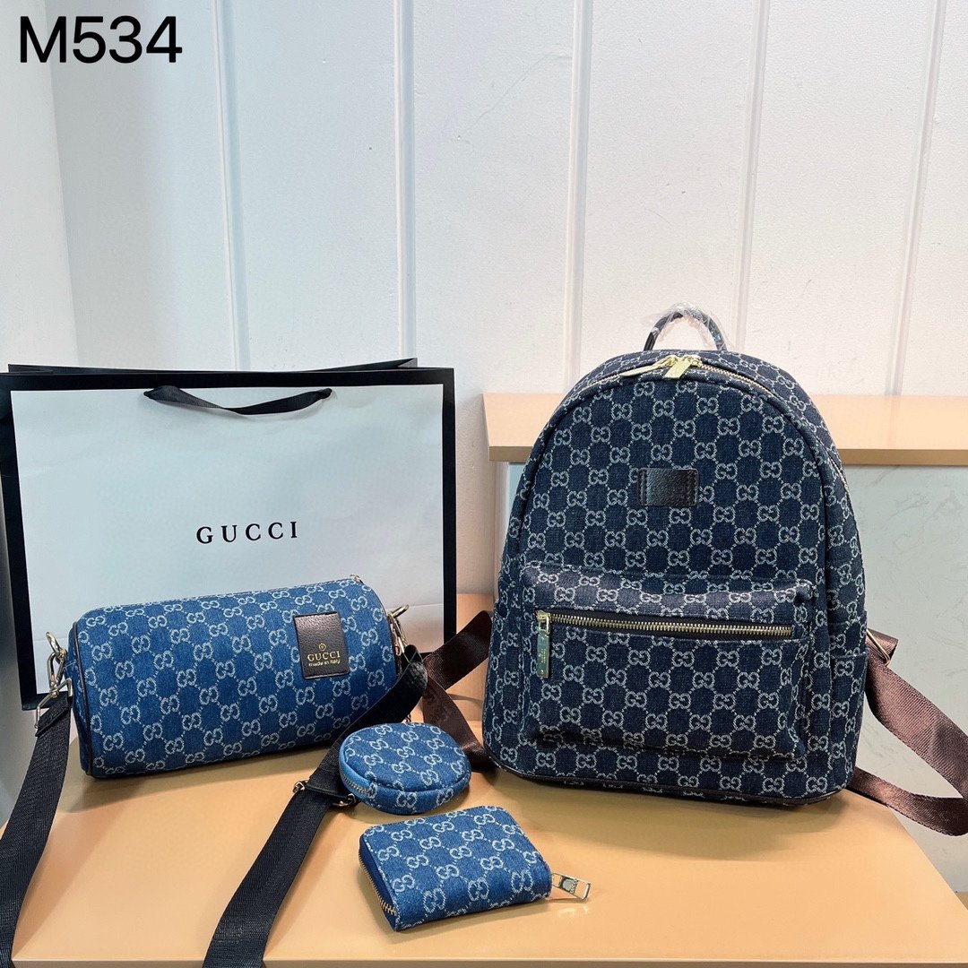 GUCCI backpack combination (backpack+crossbody bag+wallet)