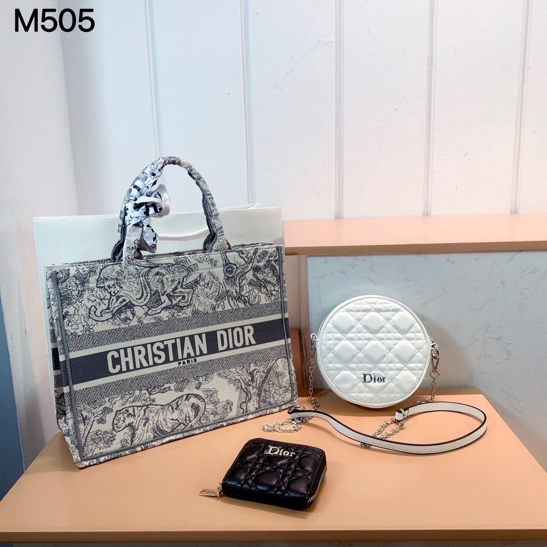Dior Shopping Bag Combination (Shopping Bag+Round Bag+Wallet)