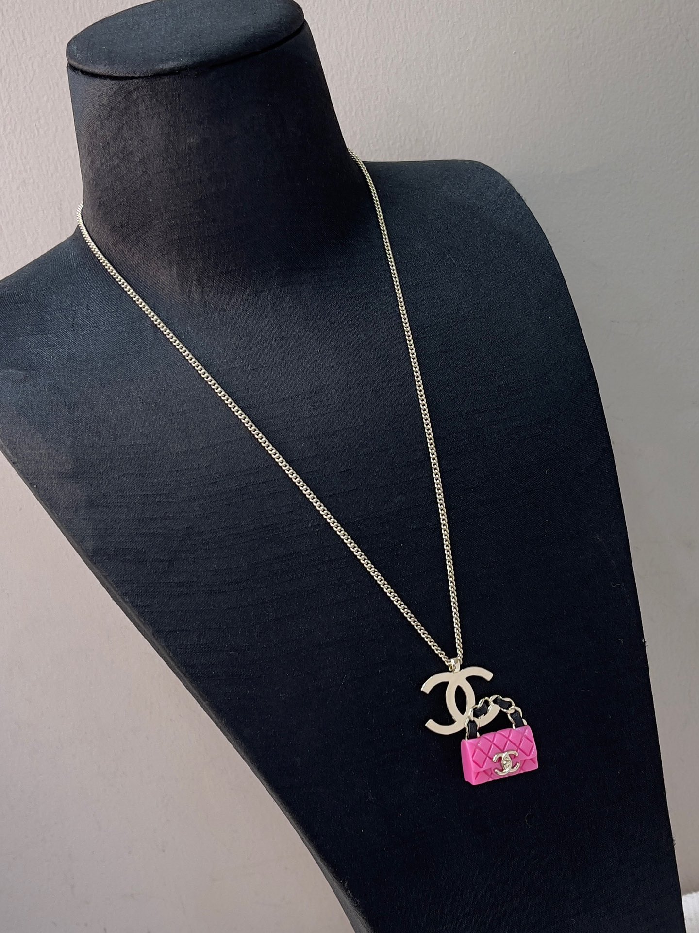 Chanel Rhombic Lattice Bag Necklace