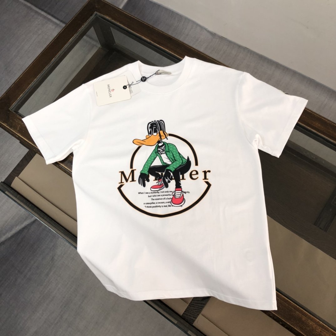 Moncler new duck print ladies couple short sleeve t-shirt