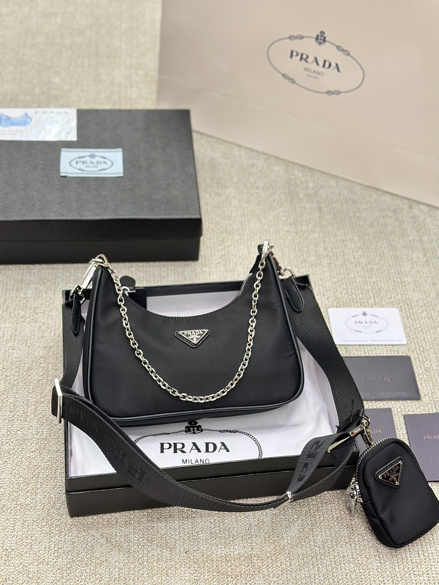 Prada three-in-one chain bag