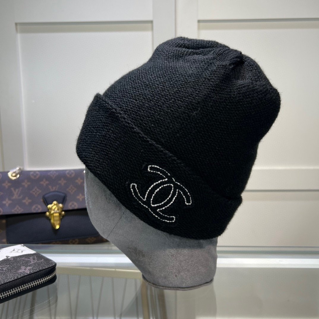 Chanel High Elastic Fabric Knitted Hat