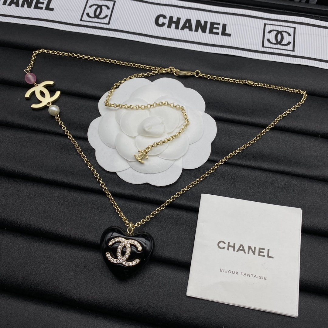 Chanel New Black Love Necklace