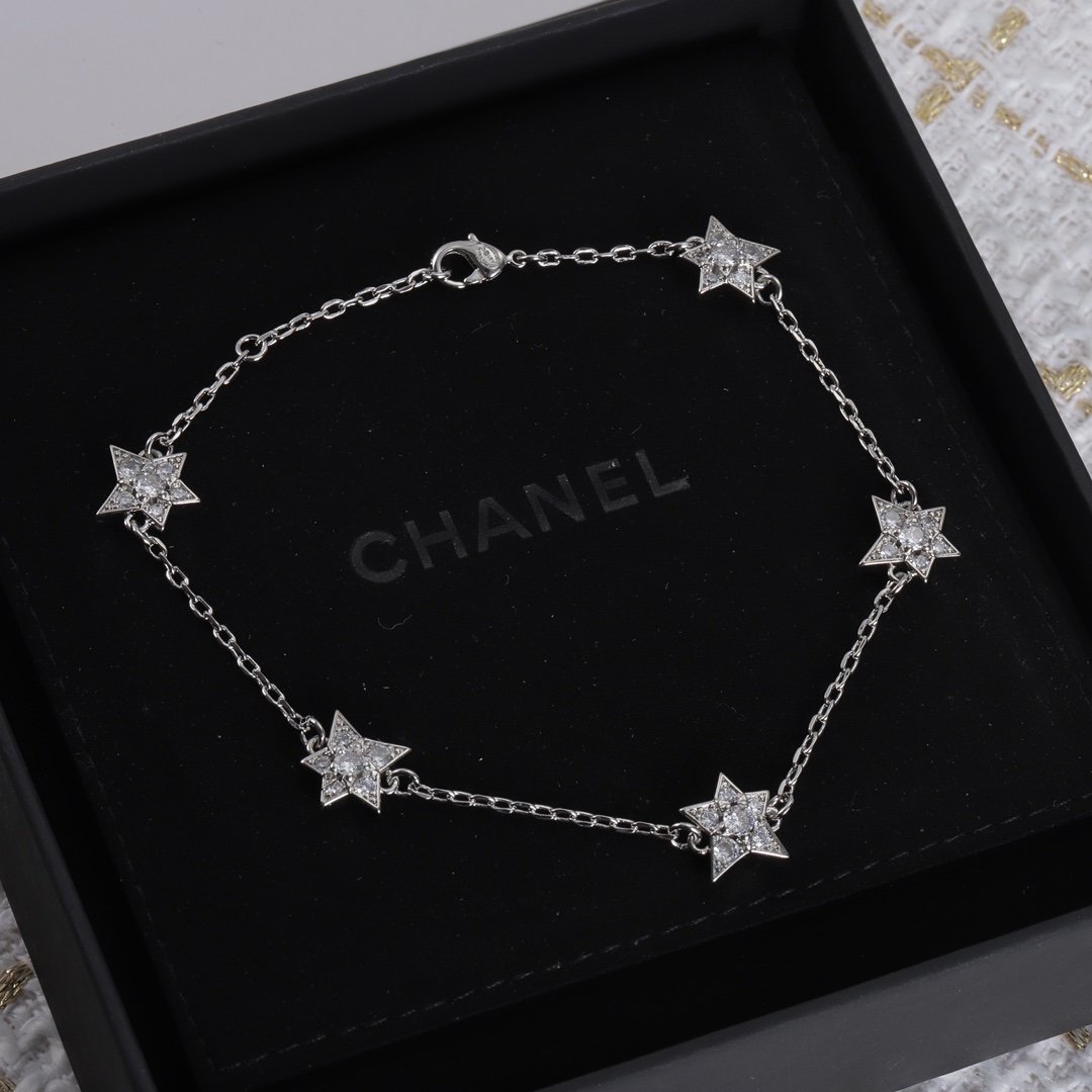 Chanel Five pointed Star Silver Bracelet