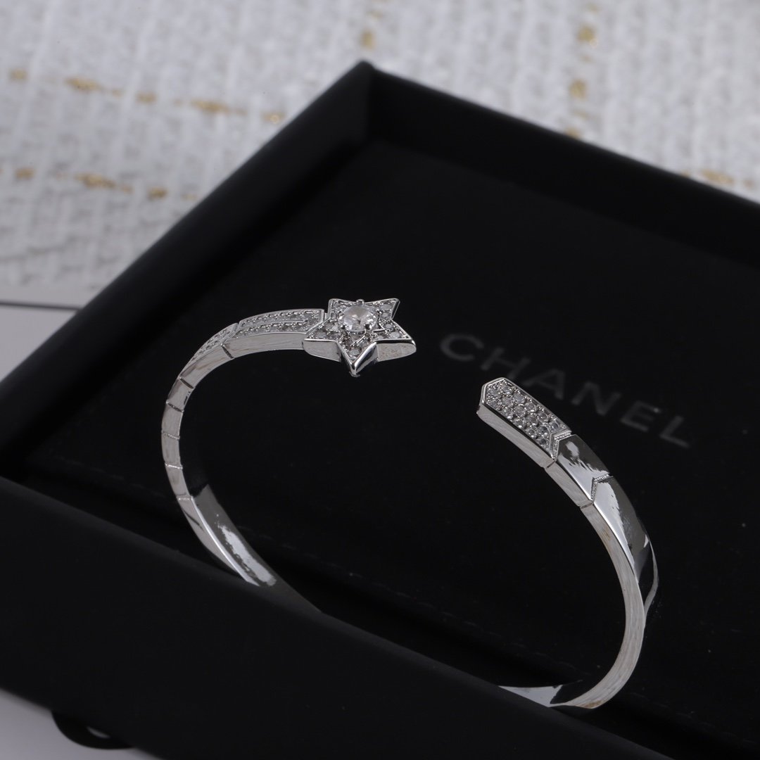 Chanel Ladies Open Silver Bracelet