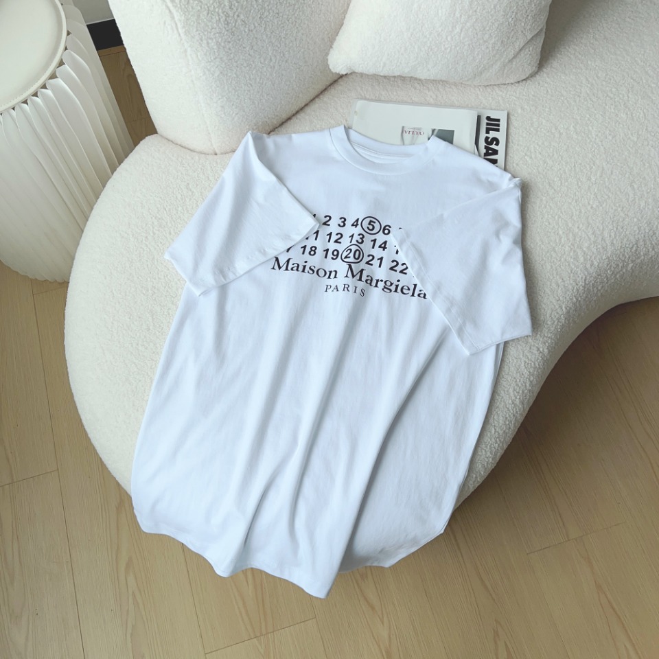 Margiela 520 limited digital print round neck couple style short-sleeved T-shirt