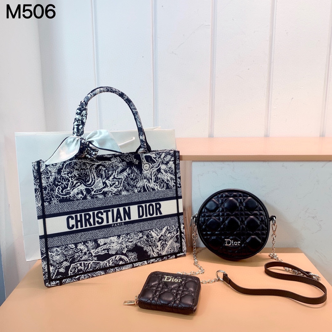 Dior Combination( Shopping Bags +Saint Laurent round bag+ysl wallet)