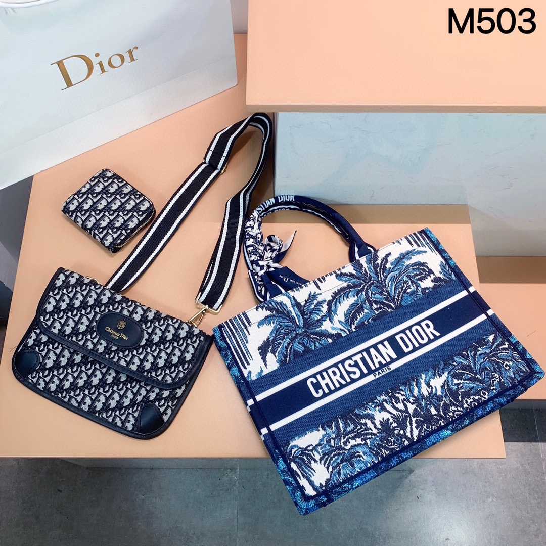 Dior coconut tree Combination( Shopping Bags +Saint Laurent round bag+ysl wallet)