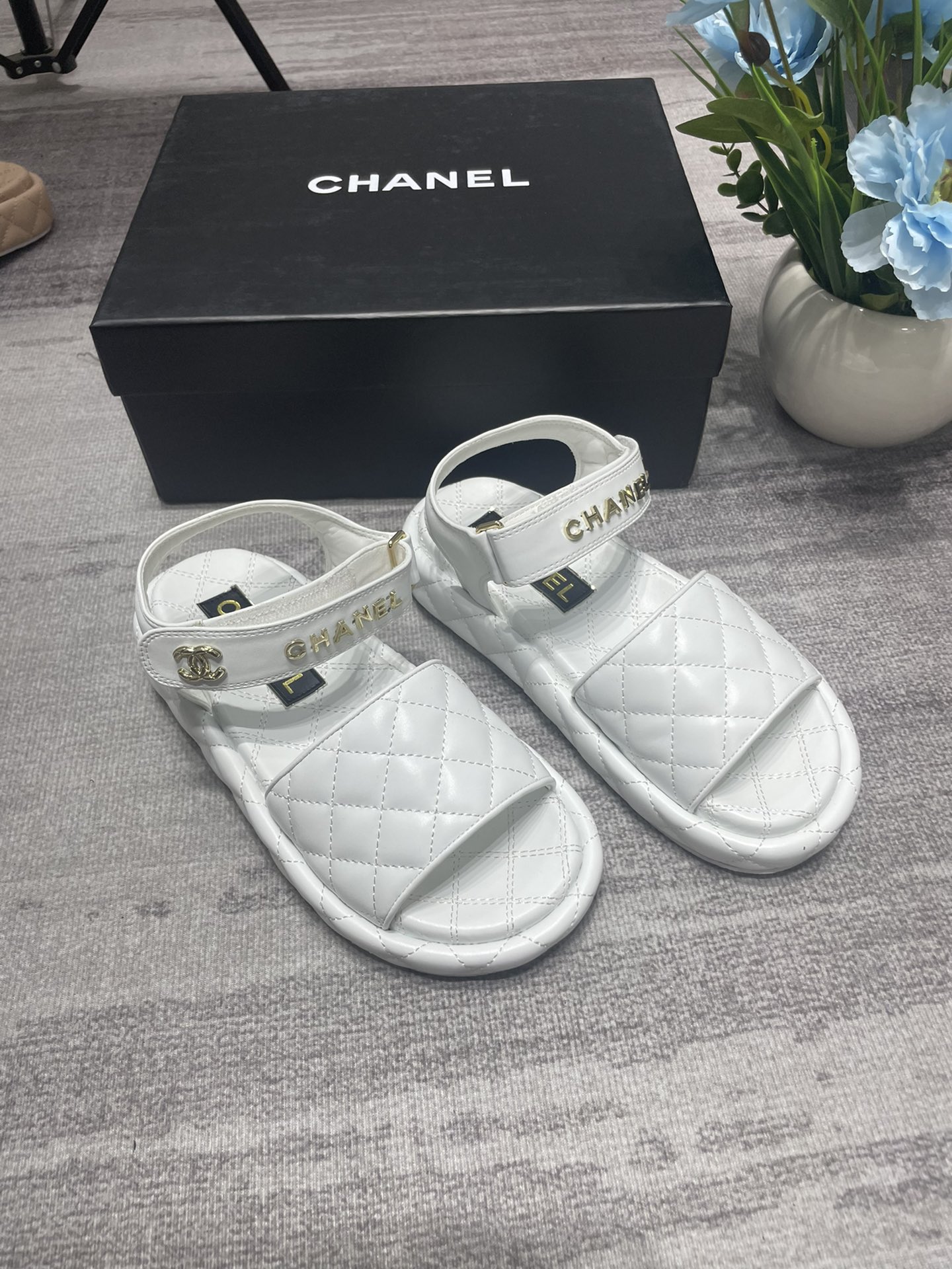 Chanel Camellia Double C Sandals