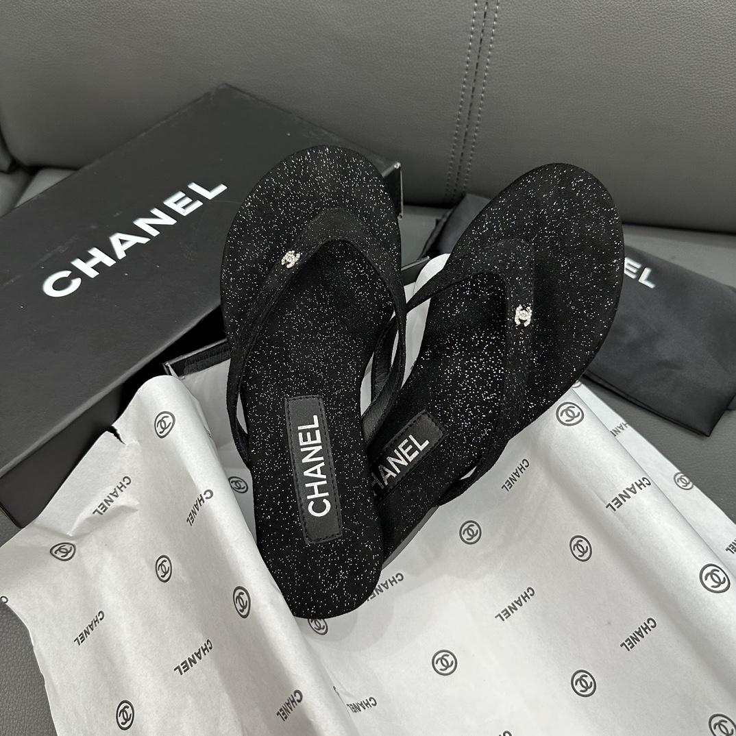 CHANEL Chanel flip-flops clip-on slippers