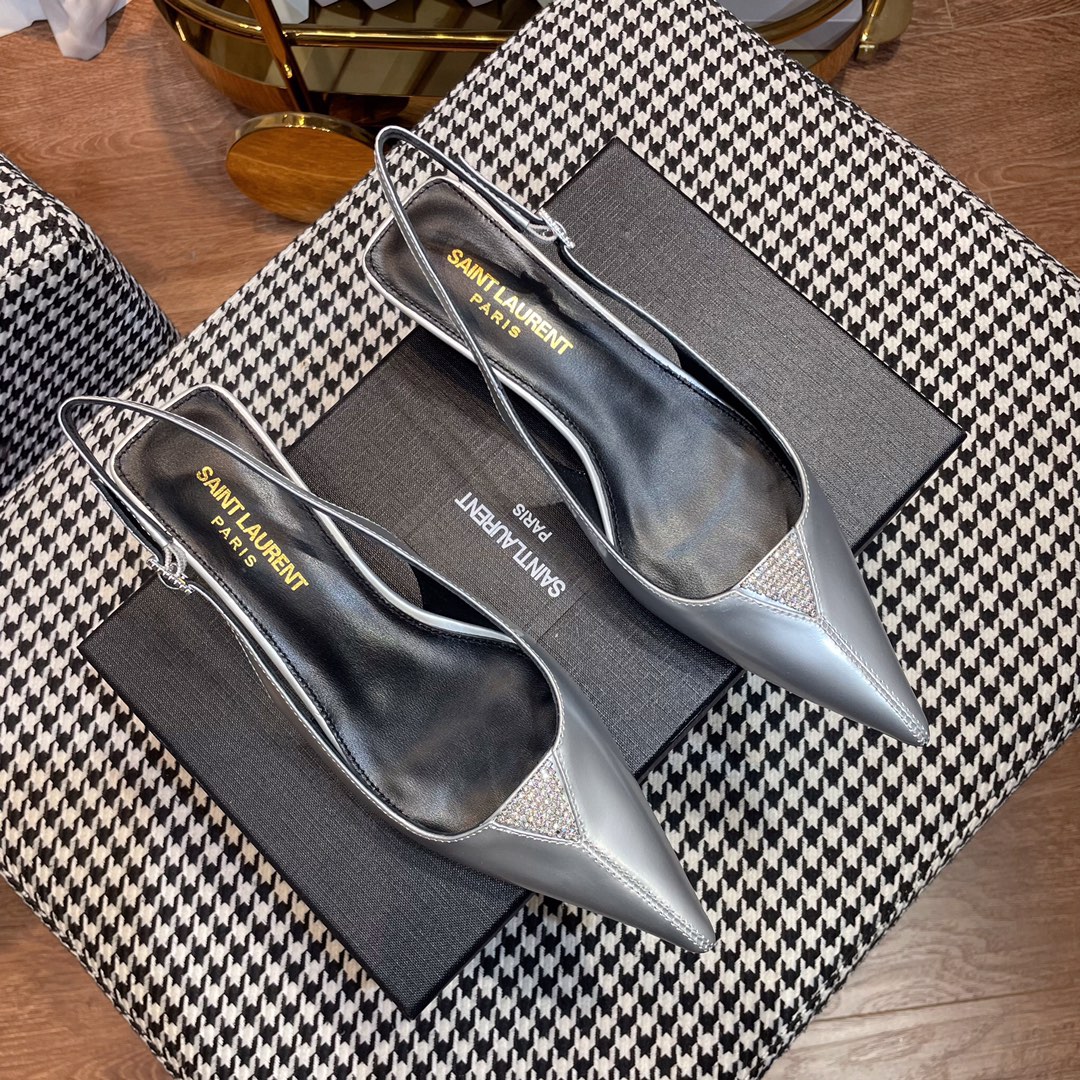 YSL pointed diamond sandals