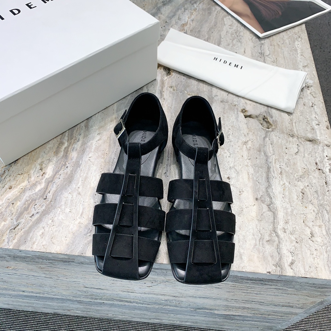 HIDEMI Retro Roman Dark Sandals