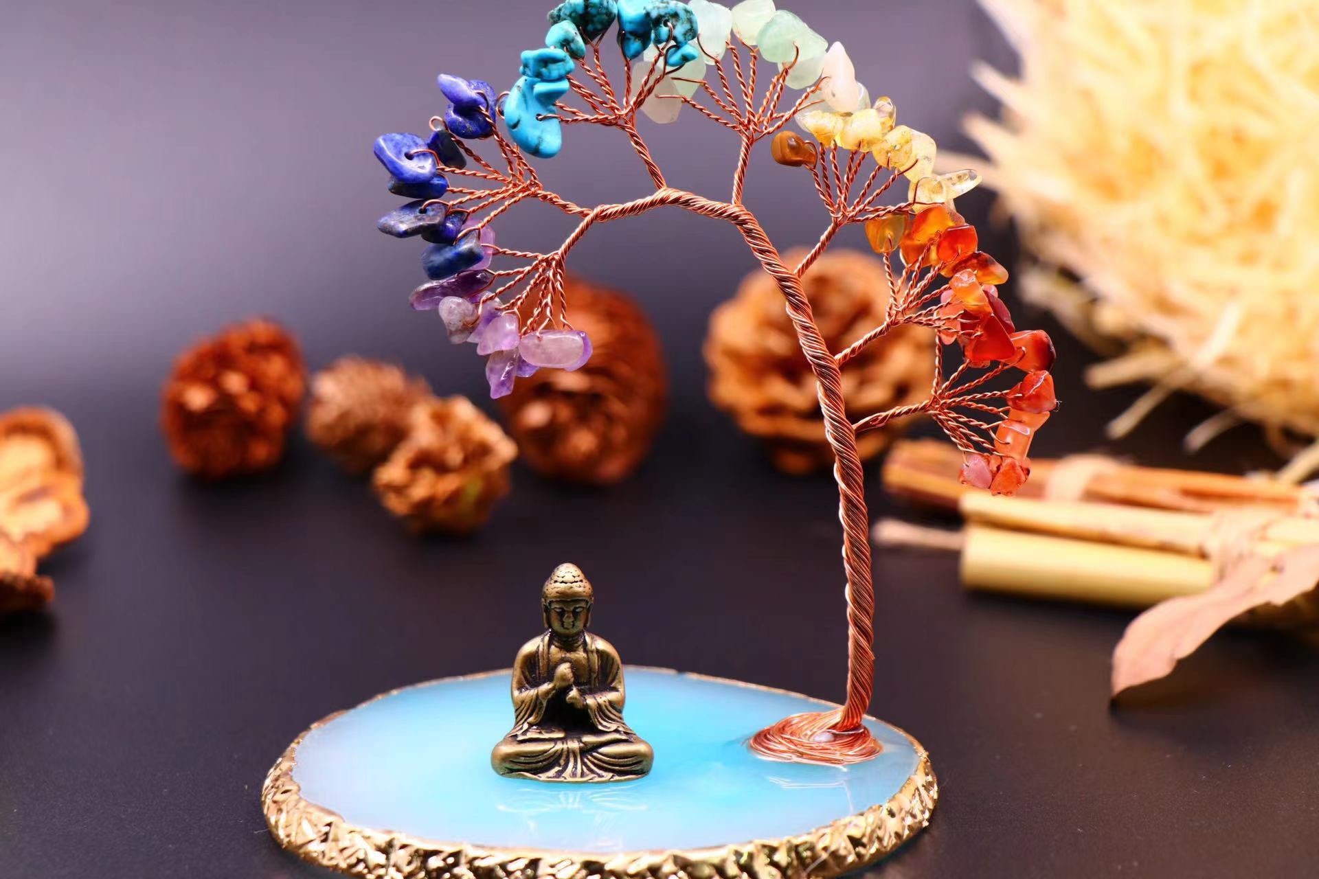 Seven-colored crystals ornament
