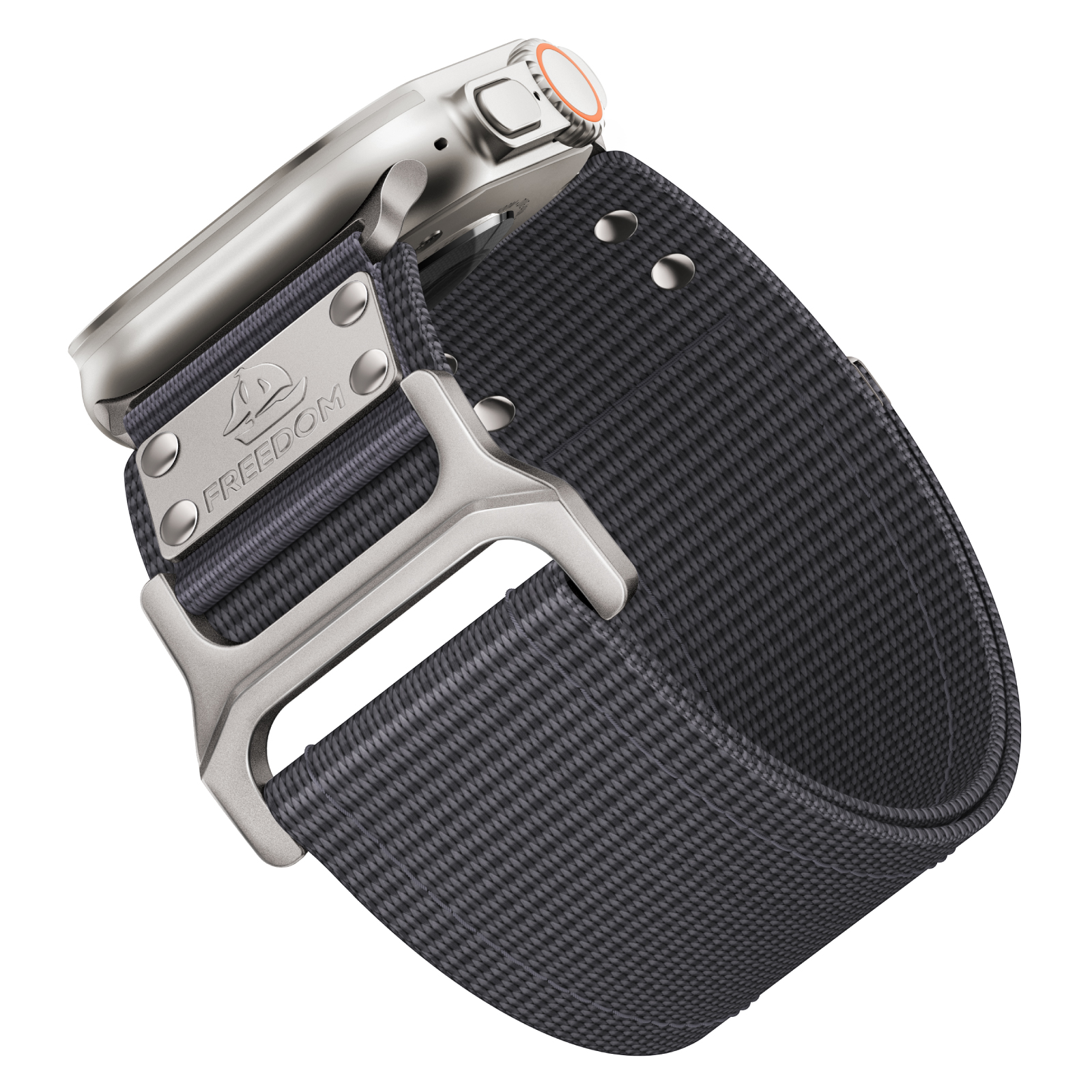 Durable Nylon Apple Watch Band with Metal Badges