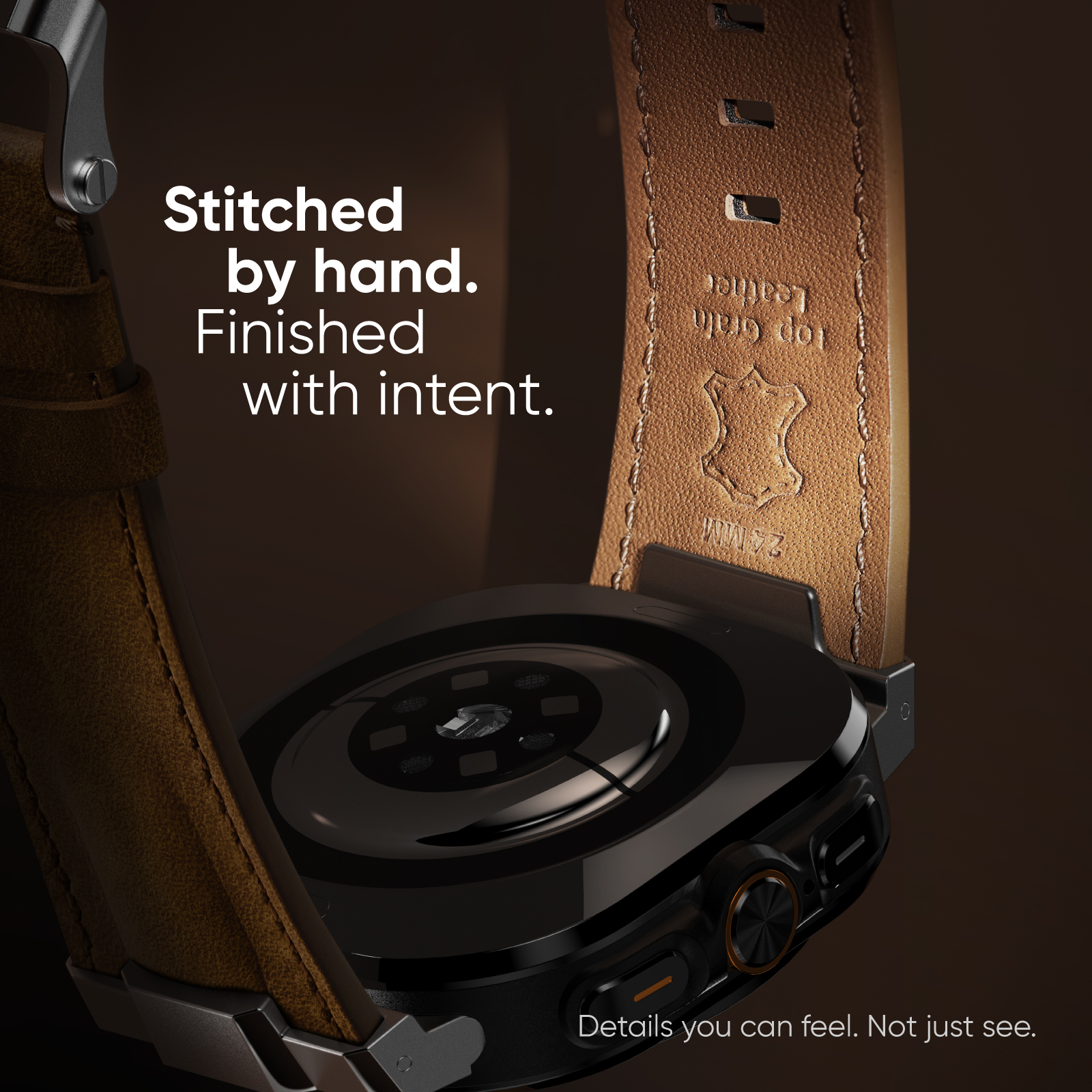 Suitisbest Genuine Leather Band Compatible with Galaxy Watch Ultra Bands 47mm - Zero-Gap Precision Fit with Designer Metal Connectors for Samsung Ultra 2025 2024 - Rugged Crazy Horse Strap for Men