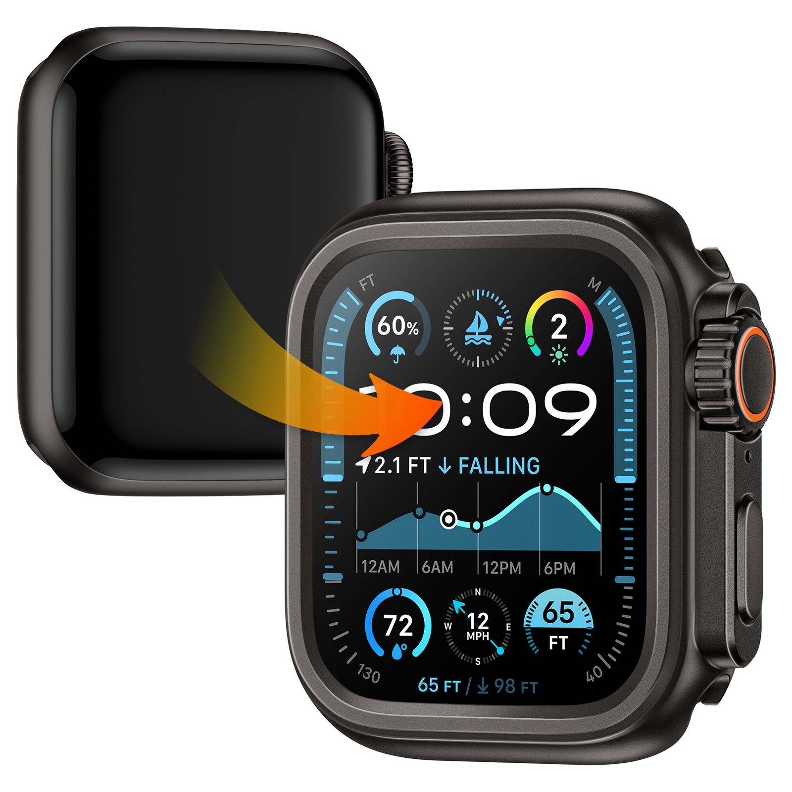 Turn-to-Ultra Metal Case for Apple Watch