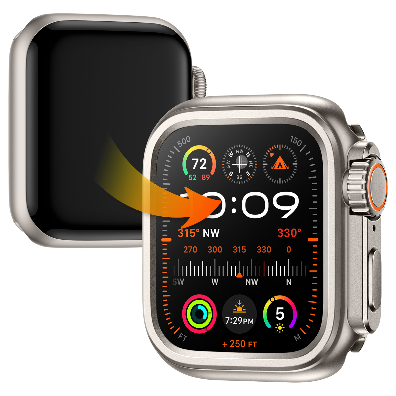 Turn-to-Ultra Metal Case for Apple Watch