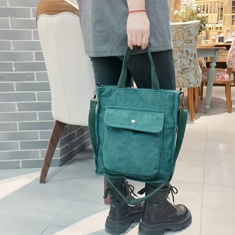 Bolsa de ombro de veludo rosa grande capacidade casual simples sacola feminina moda vers&aacute;til bolsa crossbody bolsa de compras para deslocamento ao ar livre 4