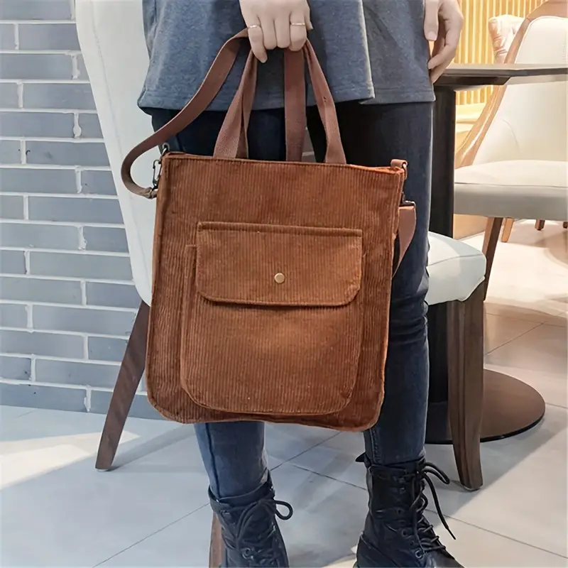Bolsa de ombro de veludo rosa grande capacidade casual simples sacola feminina moda vers&aacute;til bolsa crossbody sacola de compras para deslocamento ao ar livre 0