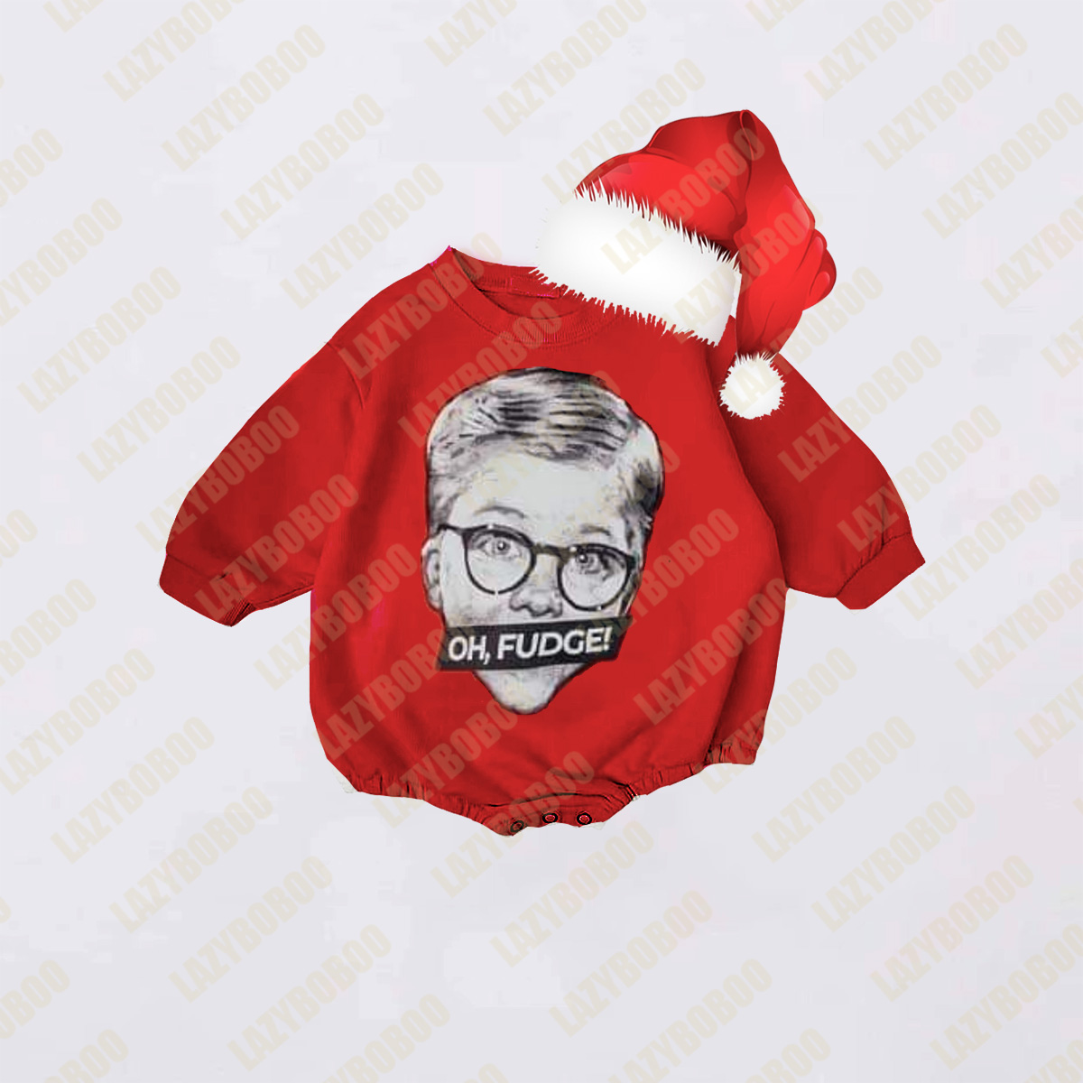 baby Oh,Fudge Christmas print Romper