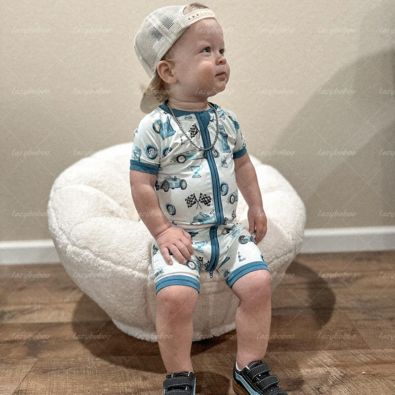 Baby Racing Print Romper